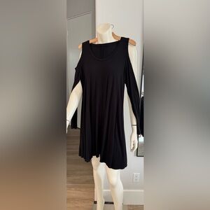 Black cold shoulder tee shirt dress XXL